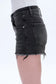 Bayeas Nova Raw Hem Denim Shorts in Black Ice