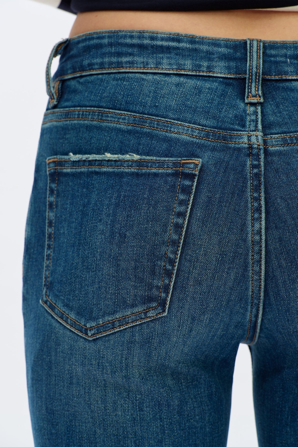 Bayeas Low Rise Straight Leg Jeans in Retro Dark Blue