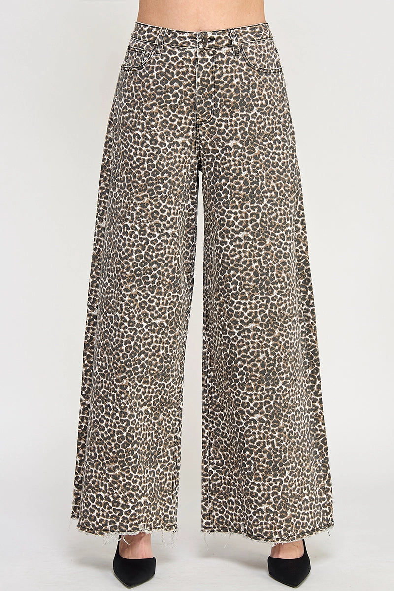 Leopard Super High Rise Wide Leg with Stretch