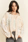 Davi & Dani Beige Multi Fabric Knit Shacket Curvy