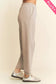 Davi & Dani Dark Beige Terry Mixed Top and Pants Set