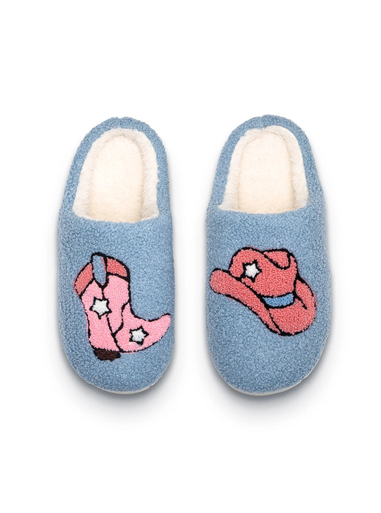 Blue Western Slippers