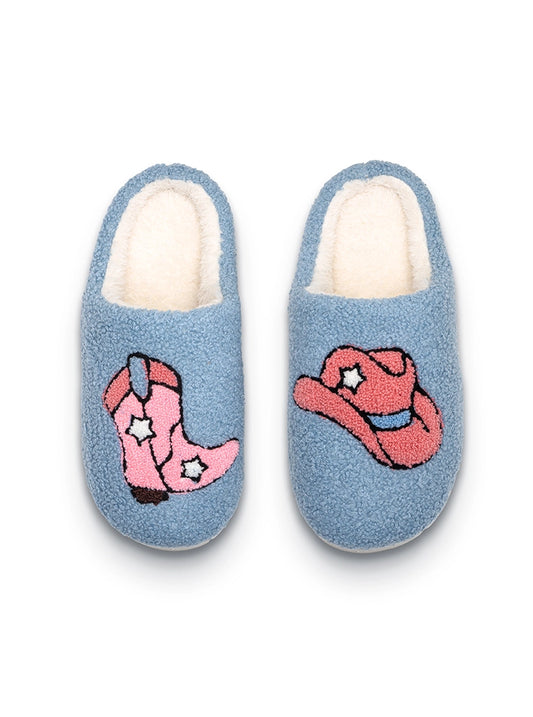 Blue Western Slippers