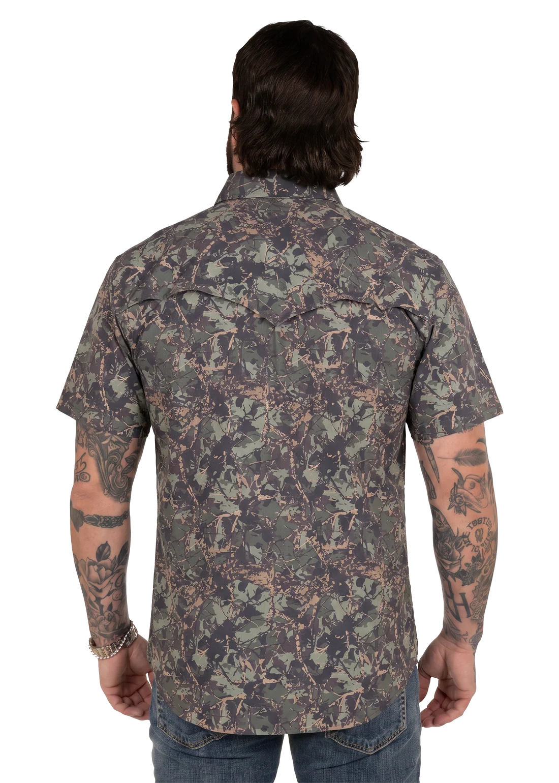 Rock & Roll Denim Koe Wetzel x TEK Western Camo Short Sleeve Shirt in Camo