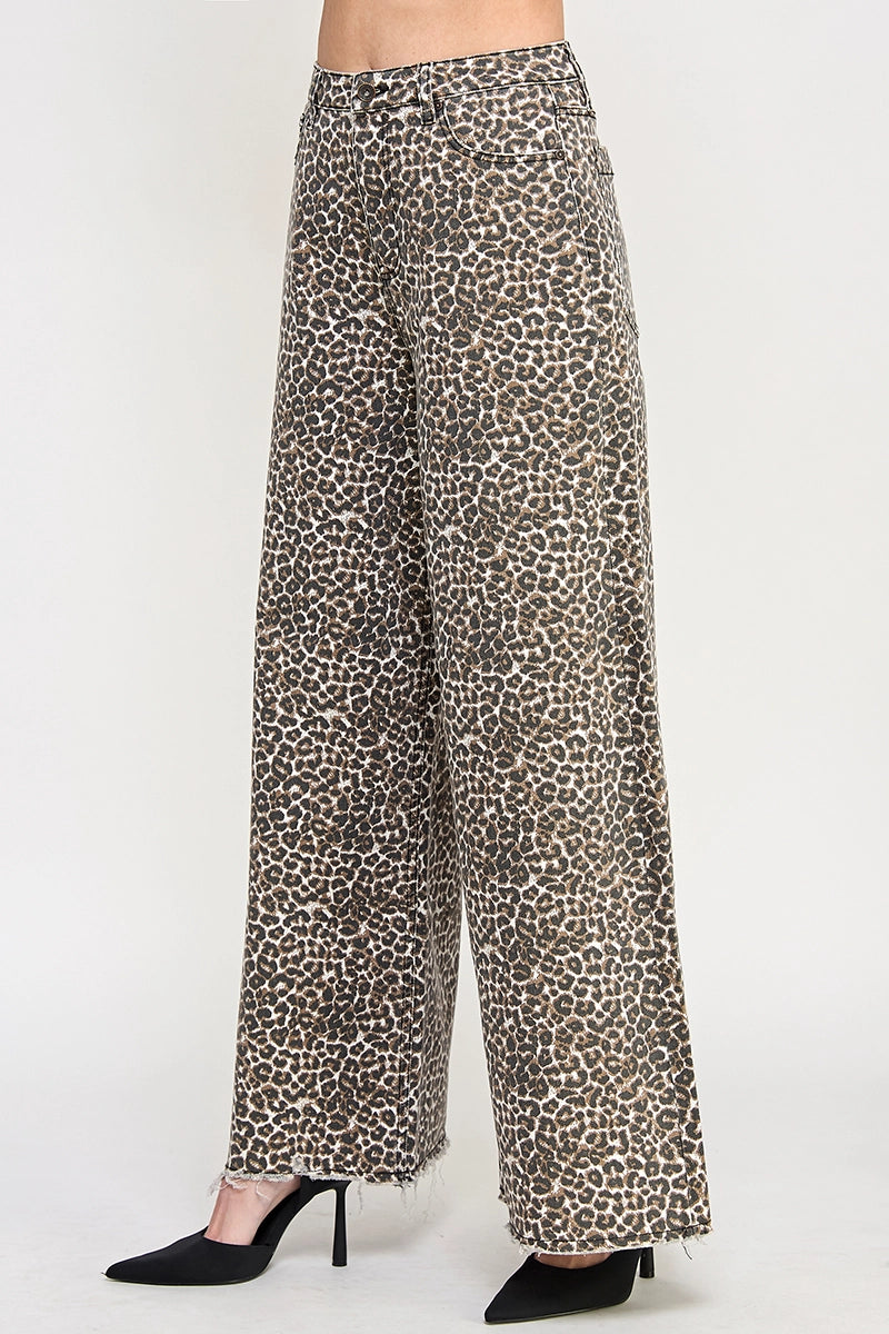 Leopard Super High Rise Wide Leg with Stretch