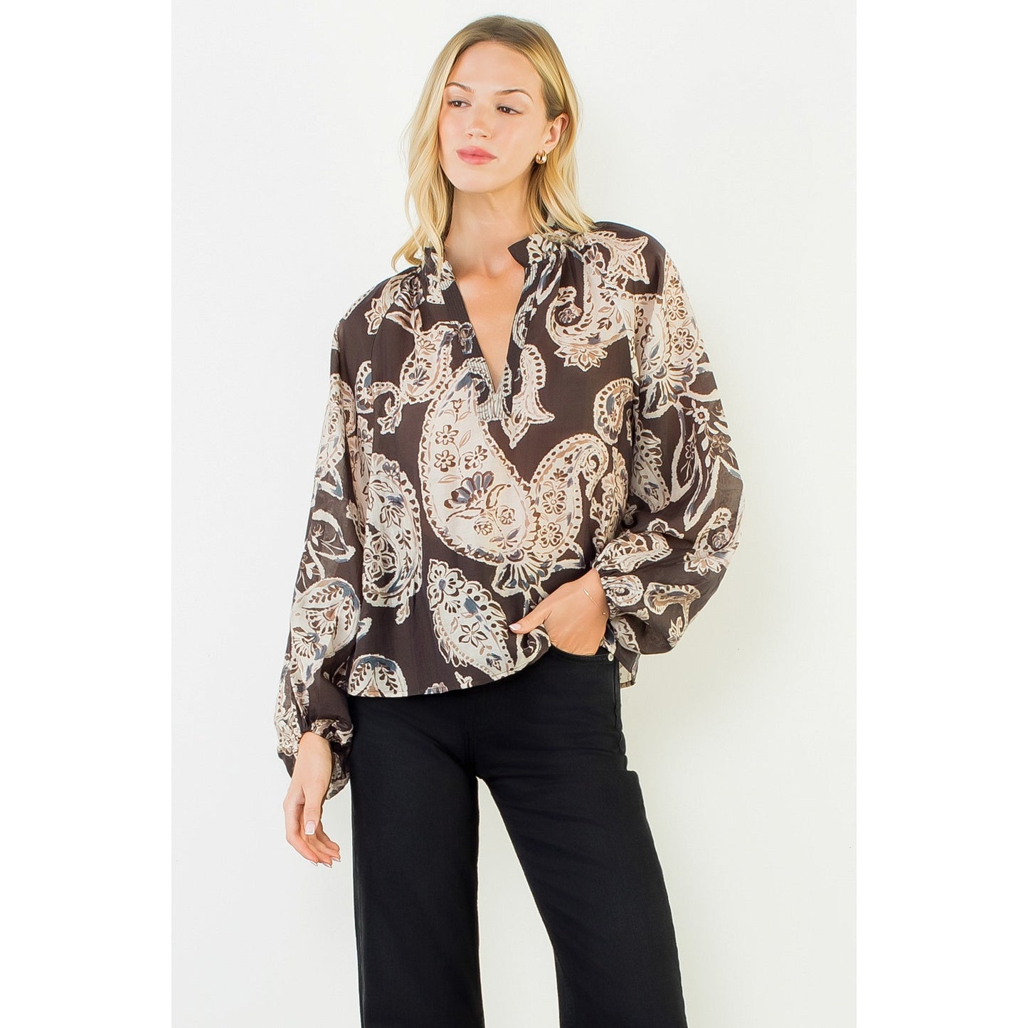 Paisley Long Sleeve Top