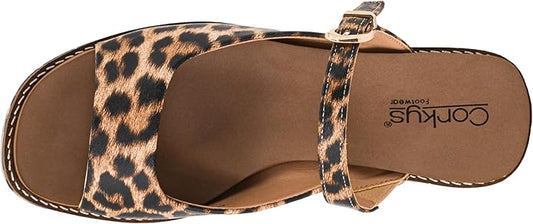 Corkys Treat Yourself Slip on Wedge in Leopard