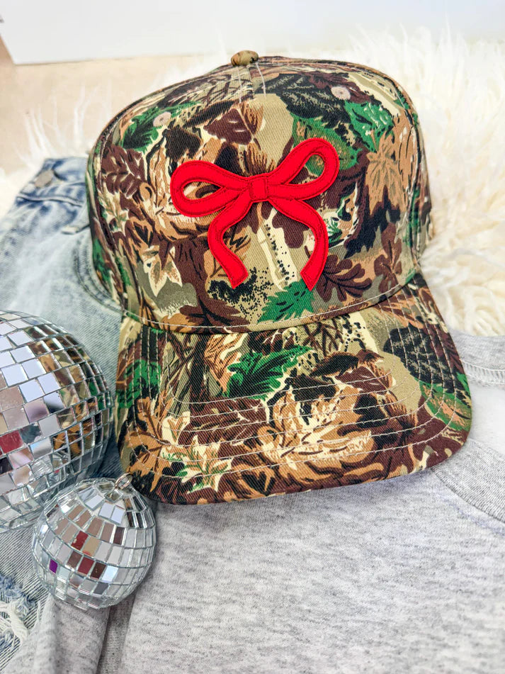 Camo Cap with Red Bow