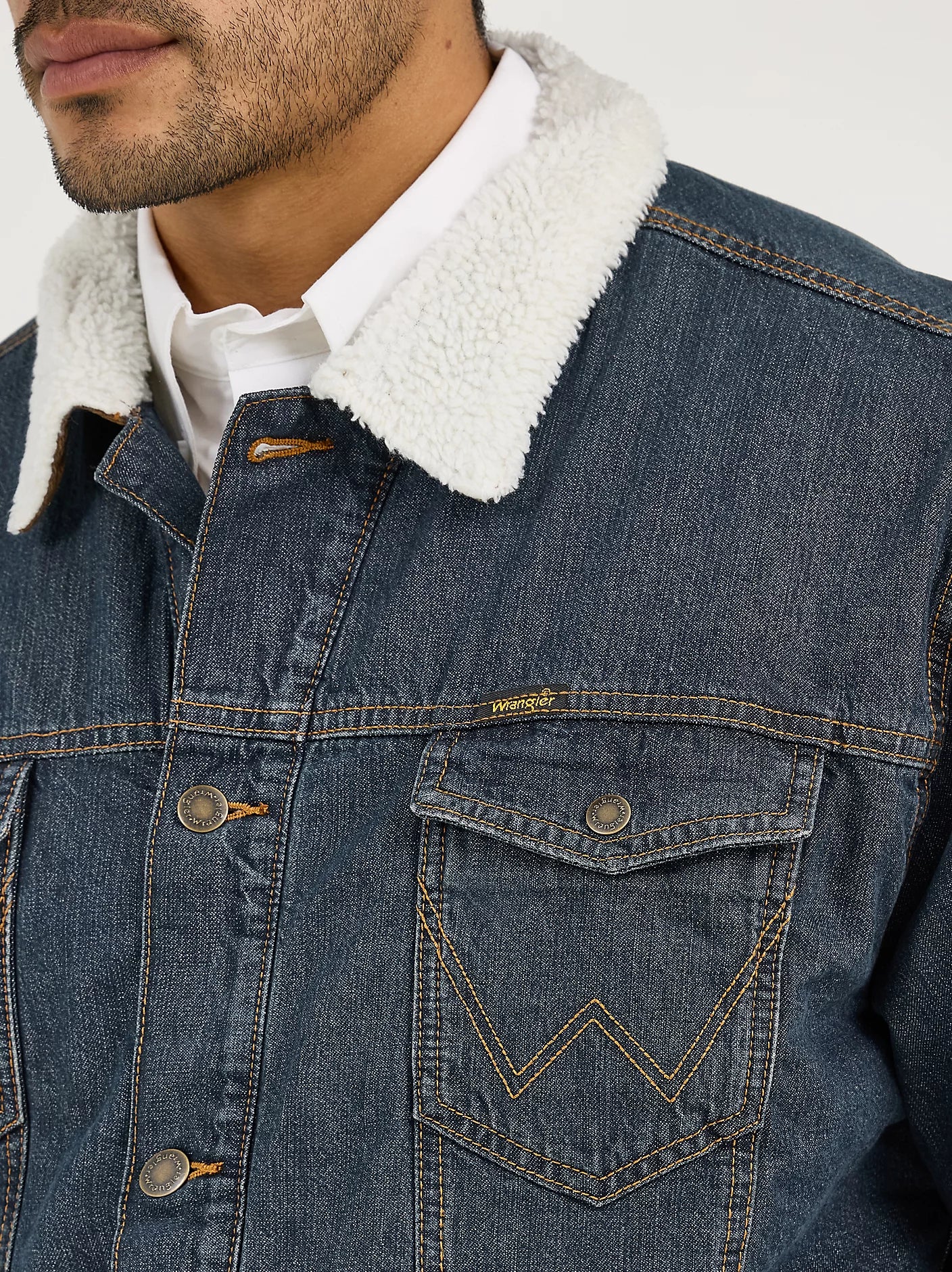 Wrangler Western Sherpa Lined Denim Trucker Jacket