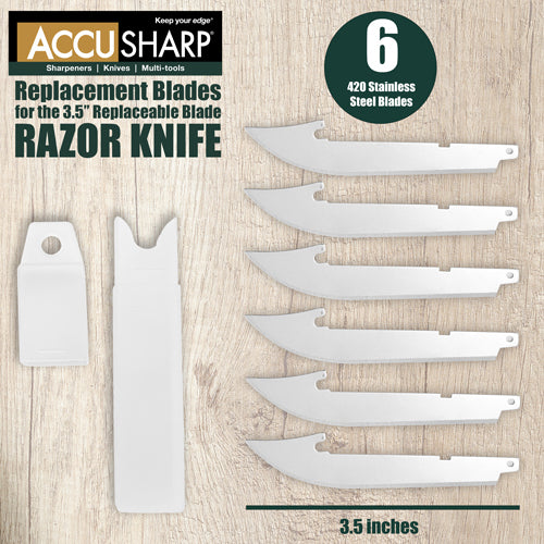 AccuSharp 3.5″ Replacement Blades for the Replaceable Blade Razor Knife
