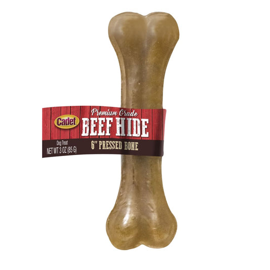 Cadet Premium Grade Pressed Beef Hide 6" Bone