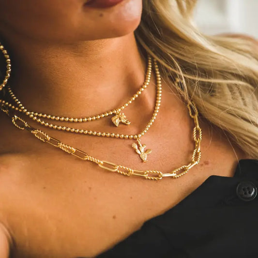 West & Co 14" Gold Plated Necklace with Horse Head Charm