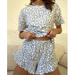 Gray Leopard Print Pajama Set