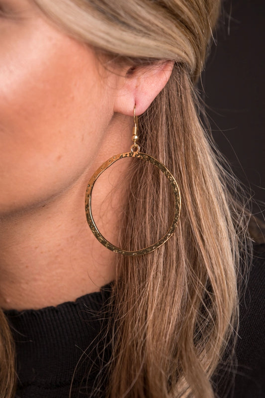 West & Co Burnished Gold Circle Outline Earrings