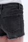 Bayeas Nova Raw Hem Denim Shorts in Black Ice