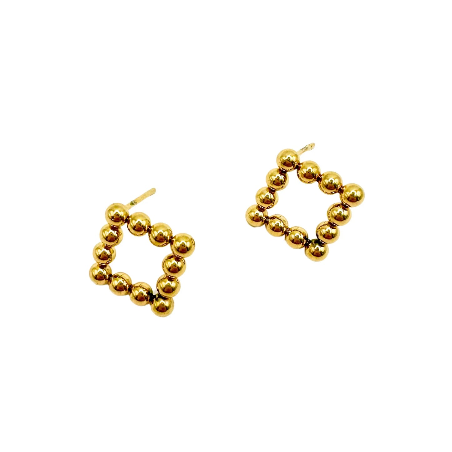 Linny Co Wyatt Small Square Gold Bead Earrings