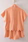 Scallop Half-Zip and Active Shorts Set in Melon
