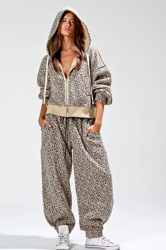 NoaBoa Leopard Print Sweatpants