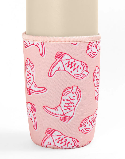 Pink Cowgirl Boots Drink Sleeve
