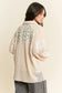 Davi & Dani Beige Multi Fabric Knit Shacket Curvy