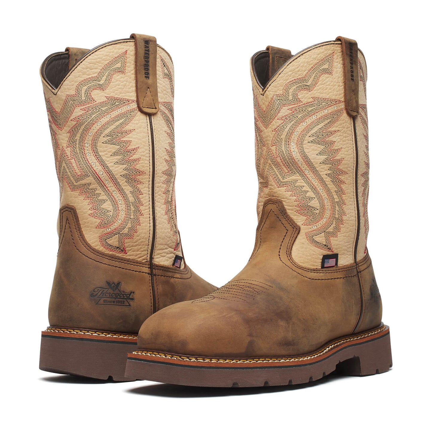 Thorogood Waterproof 11″ Crazy Horse/Rawhide Nano Square Toe Western Work Boot