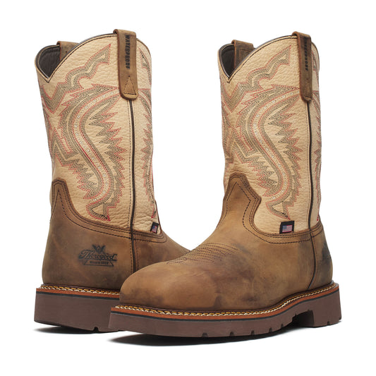 Thorogood Waterproof 11″ Crazy Horse/Rawhide Nano Square Toe Western Work Boot