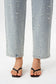 Bayeas High Rise Rhinestone Barrel Leg Jeans in Glacier