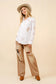 Off White Western Embroidered Linen Blouse