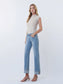 Lovervet Mid-Rise Medium Light Cuffed Slim Wide Leg Jeans