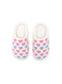 Kids Pastel Heart White Slippers