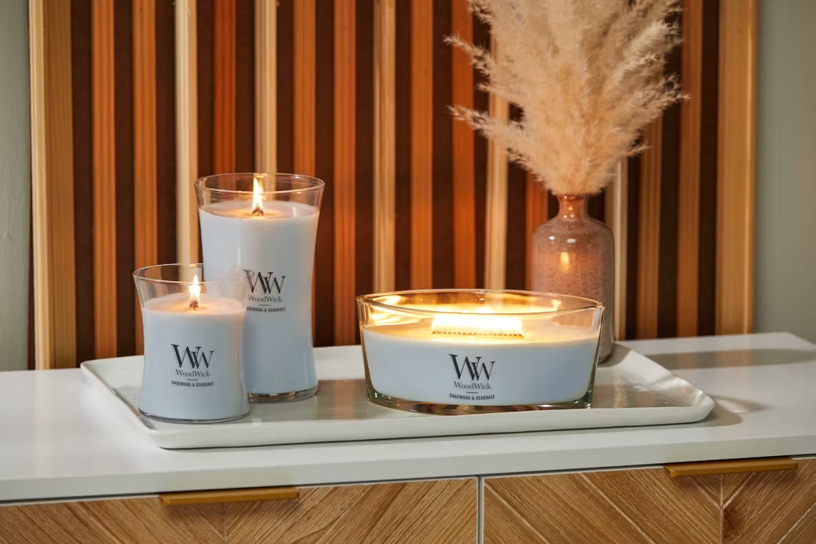 WoodWick Sagewood & Seagrass Ellipse Candle