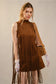 Mock Neck Suede Fringe Mini Dress