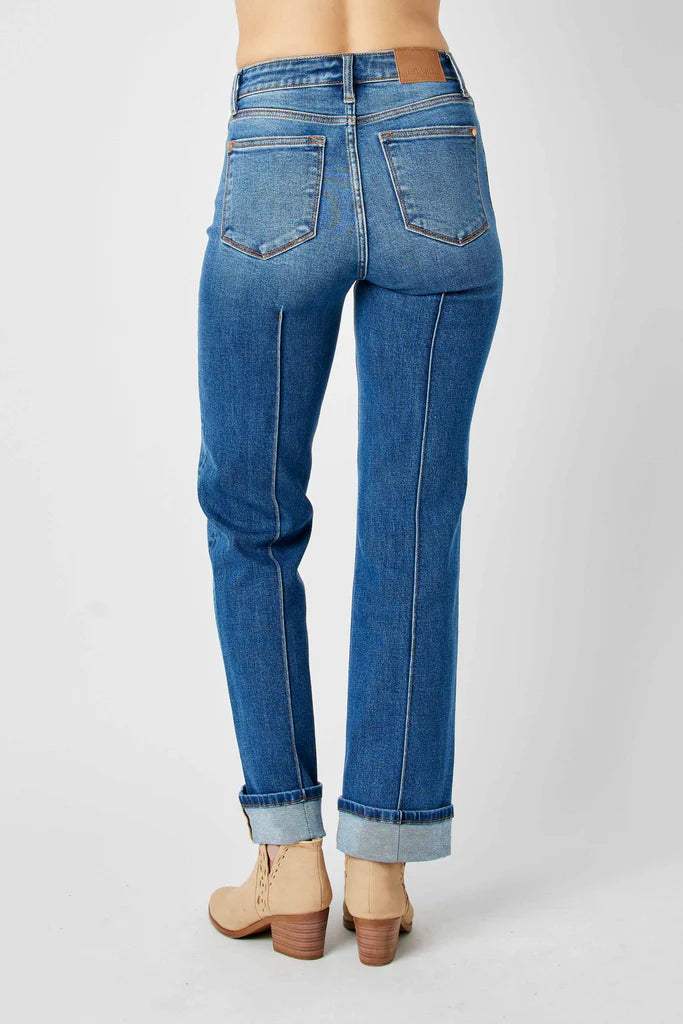 Judy Blue High Waisted Front Seam Cuffed Jean