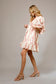 Blue B Embroidered Smocked Tie Waist Mini Dress