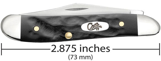 Case Jigged Rough Black Synthetic Peanut