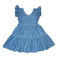 Denim Ruffle Sleeve Dress Toddler