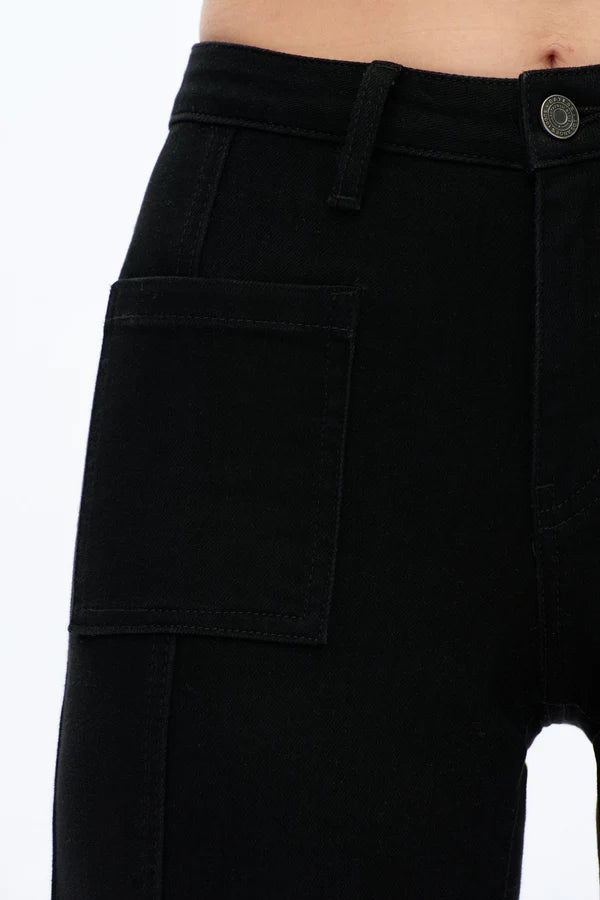 Bayeas Mid Rise Sequin Wide Leg Jeans