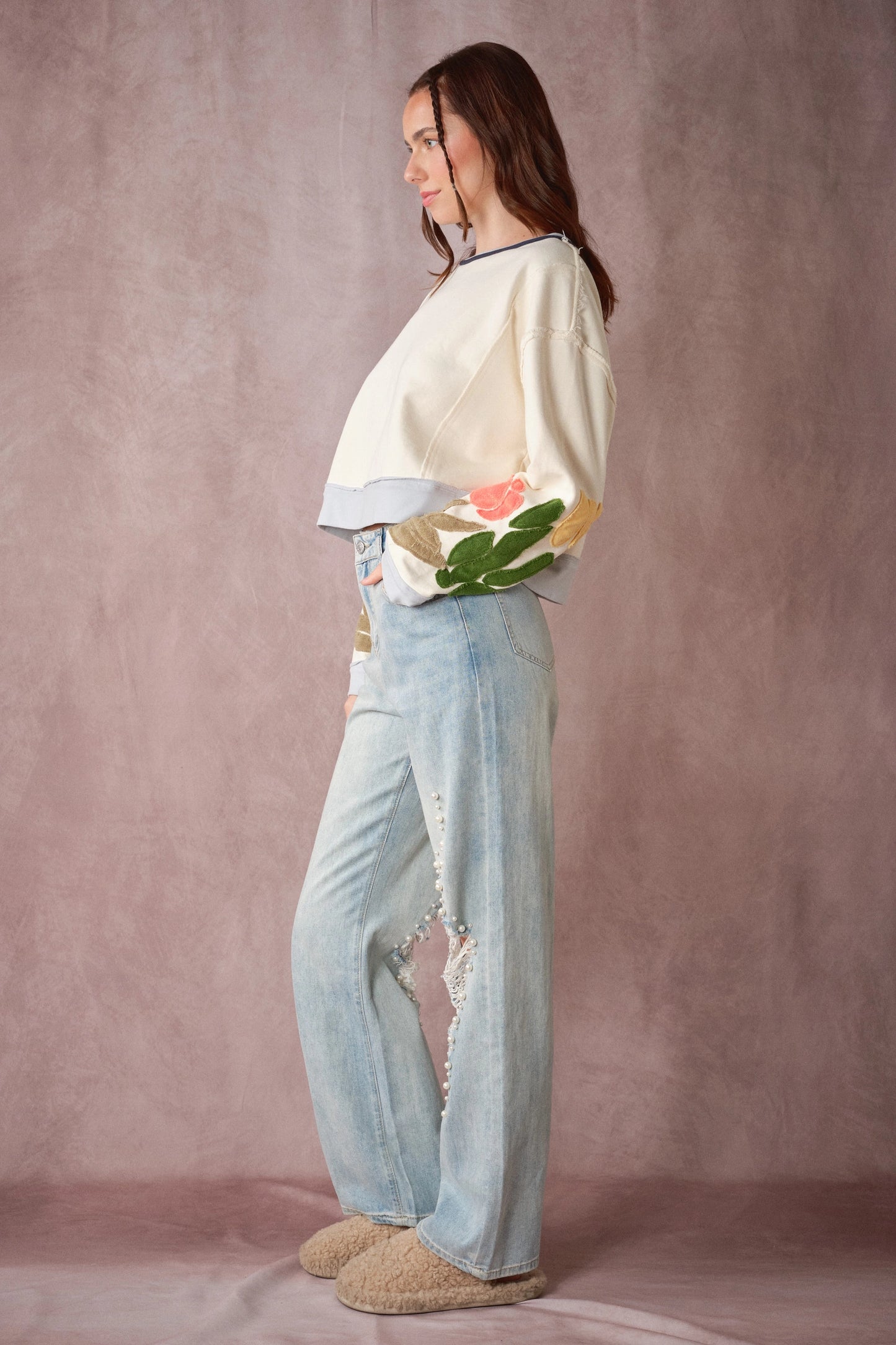 Blue B Tulip Patchwork Knit Top
