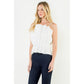 Thin Strap Pleated Top in White