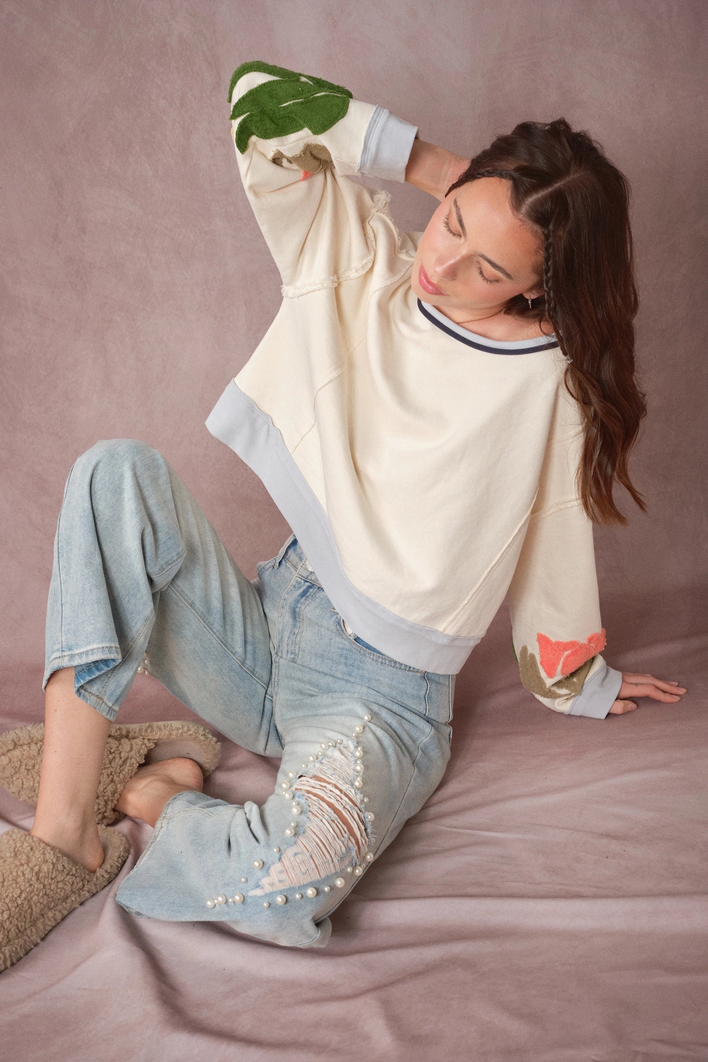 Blue B Tulip Patchwork Knit Top