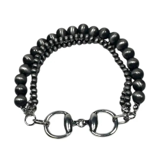 West & Co. Faux Navajo Pearl Bracelet with Silver Bit Charm