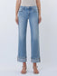 Lovervet Mid-Rise Medium Light Cuffed Slim Wide Leg Jeans
