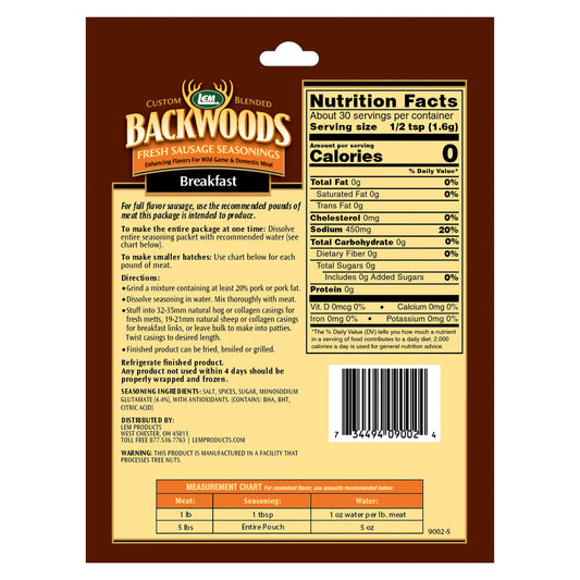 Backwoods Breakfast Fresh Sausage Seasoning