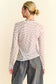 Davi & Dani Ivory and Taupe Checkerboard Mesh Layering Top