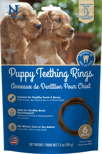 N-Bone Puppy Teething Rings Peanut Butter Flavor