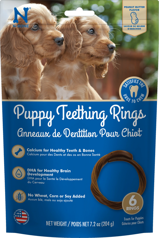 N-Bone Puppy Teething Rings Peanut Butter Flavor