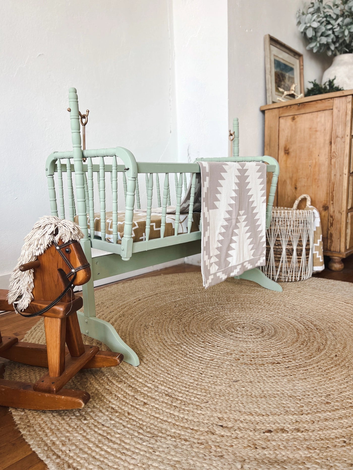 Western Grande Gray + White Yonderosa Baby Blanket