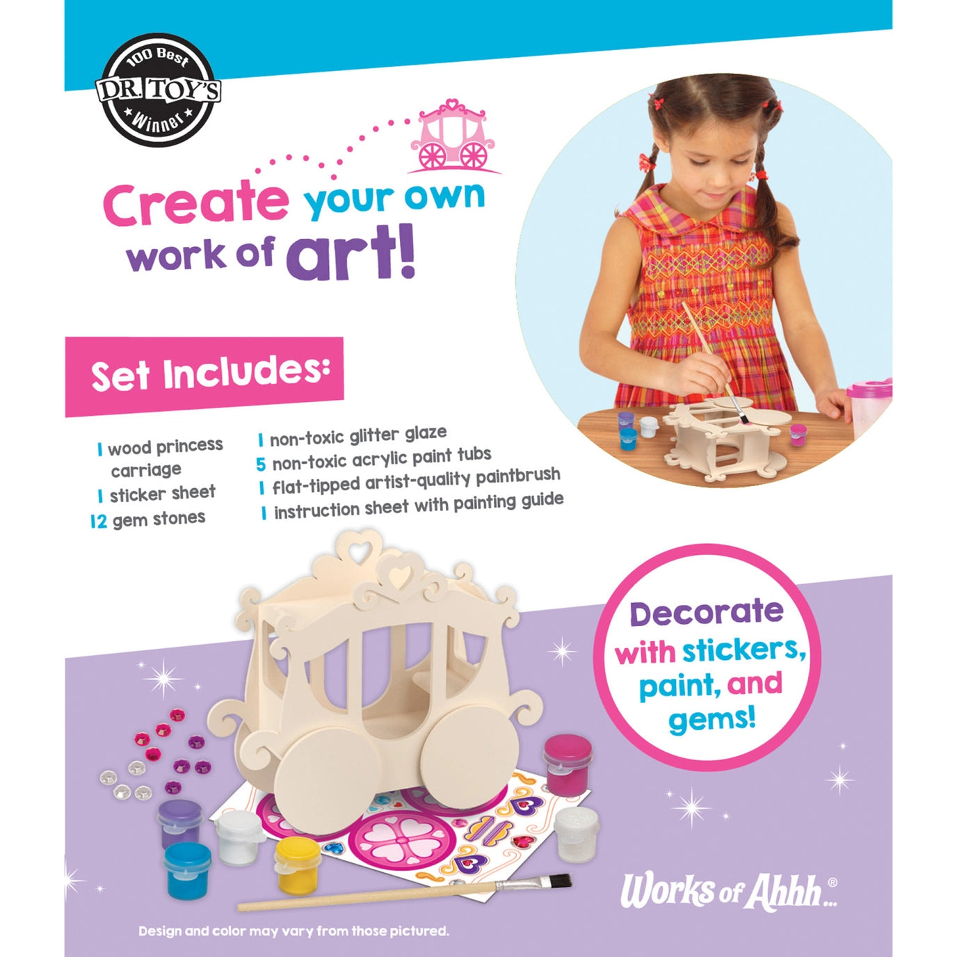 Wooden Princess Carriage Painting Set