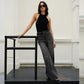 Bayeas High Rise Leopard Print Wide Leg Pants