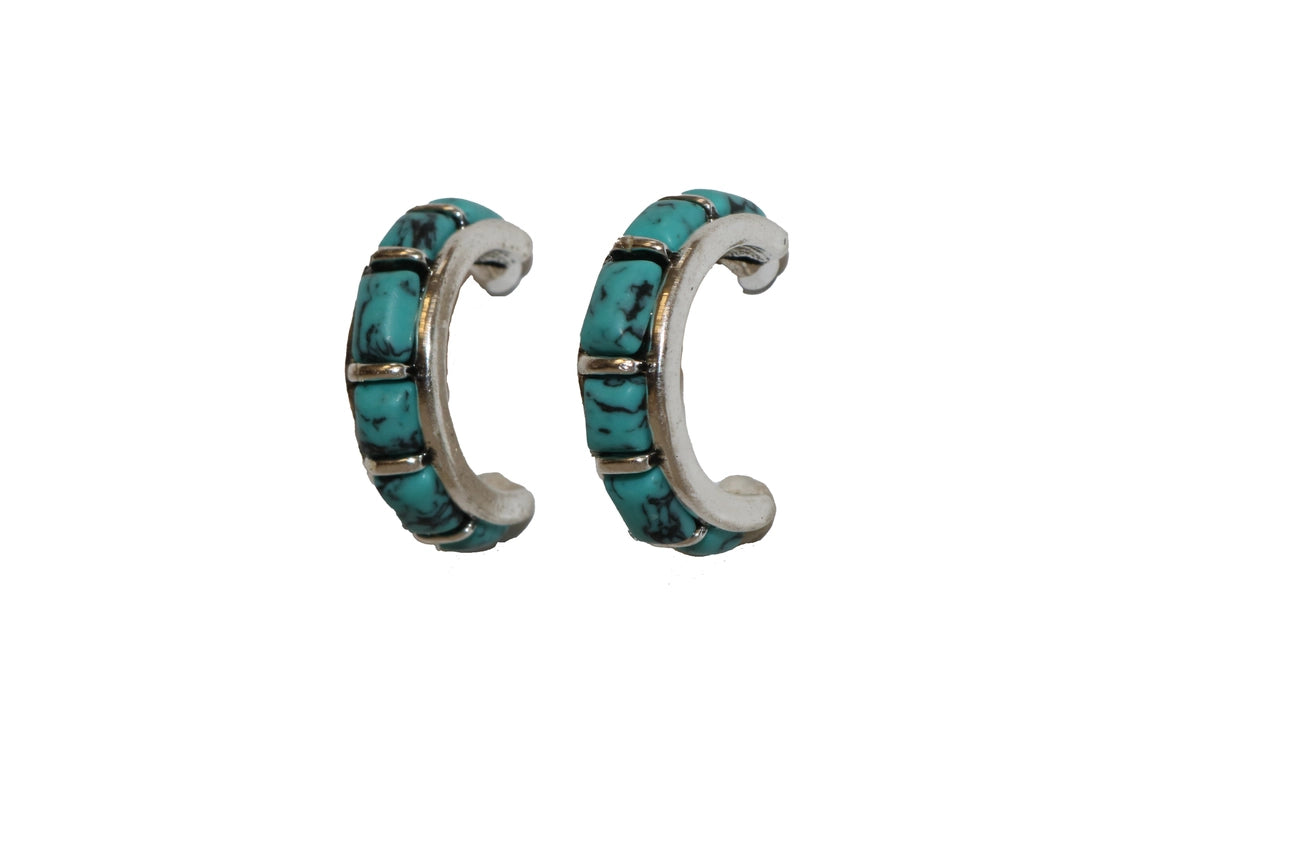 West & Co. Turquoise Inlay Hoop Earring